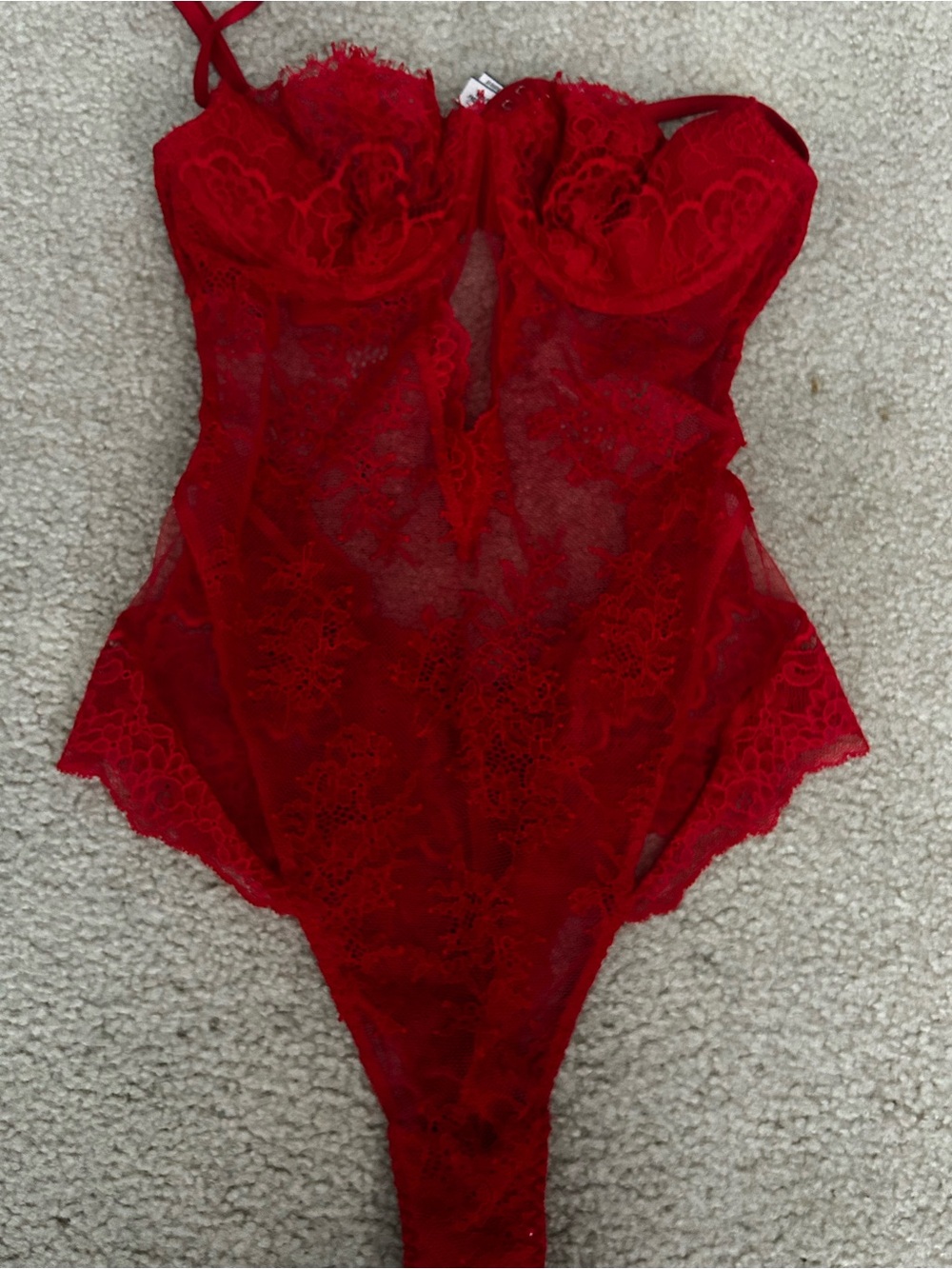 Victoria's Secret Red Lace Underwire Teddy